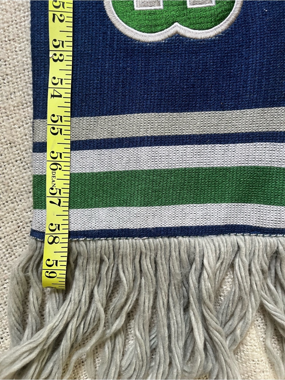 Hartford Whalers Logo Navy, Green & Gray Scarf - Branded Knit - Picture 6 of 8